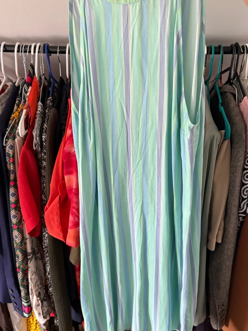 J. Crew vintage Sleeveless Striped Mint & Light Blue Women’s dress